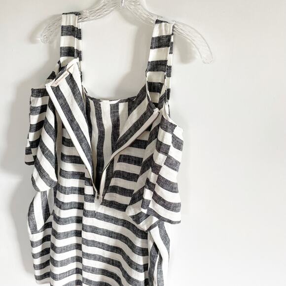 New Soft Surroundings Striped Cold Shoulder Linen Sunset Tunic - Picture 6 of 7